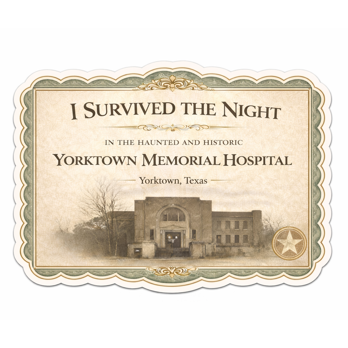 Yorktown Memorial Hospital "I Survived" Mini Sticker